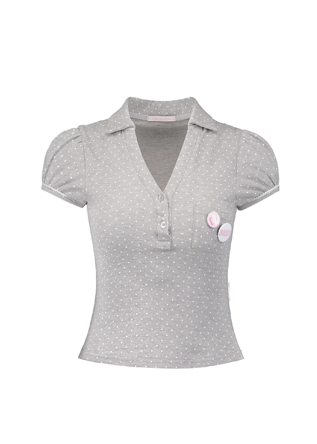 포어링 SUGAR CLUB PK SHIRT [GREY DOT] 상품 이미지 1