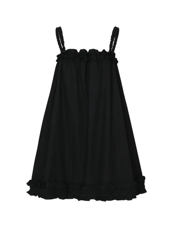 Forest Frill Mini Dress (Black)