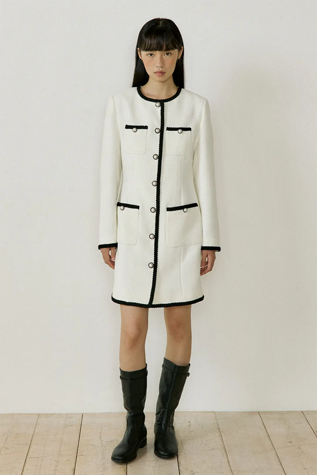 루시르주 Tweed Jacket One-piece (ivory) 상품 이미지 1