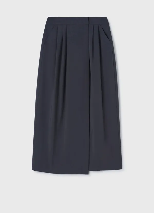 Sheer Tuck Skirt / Charcoal