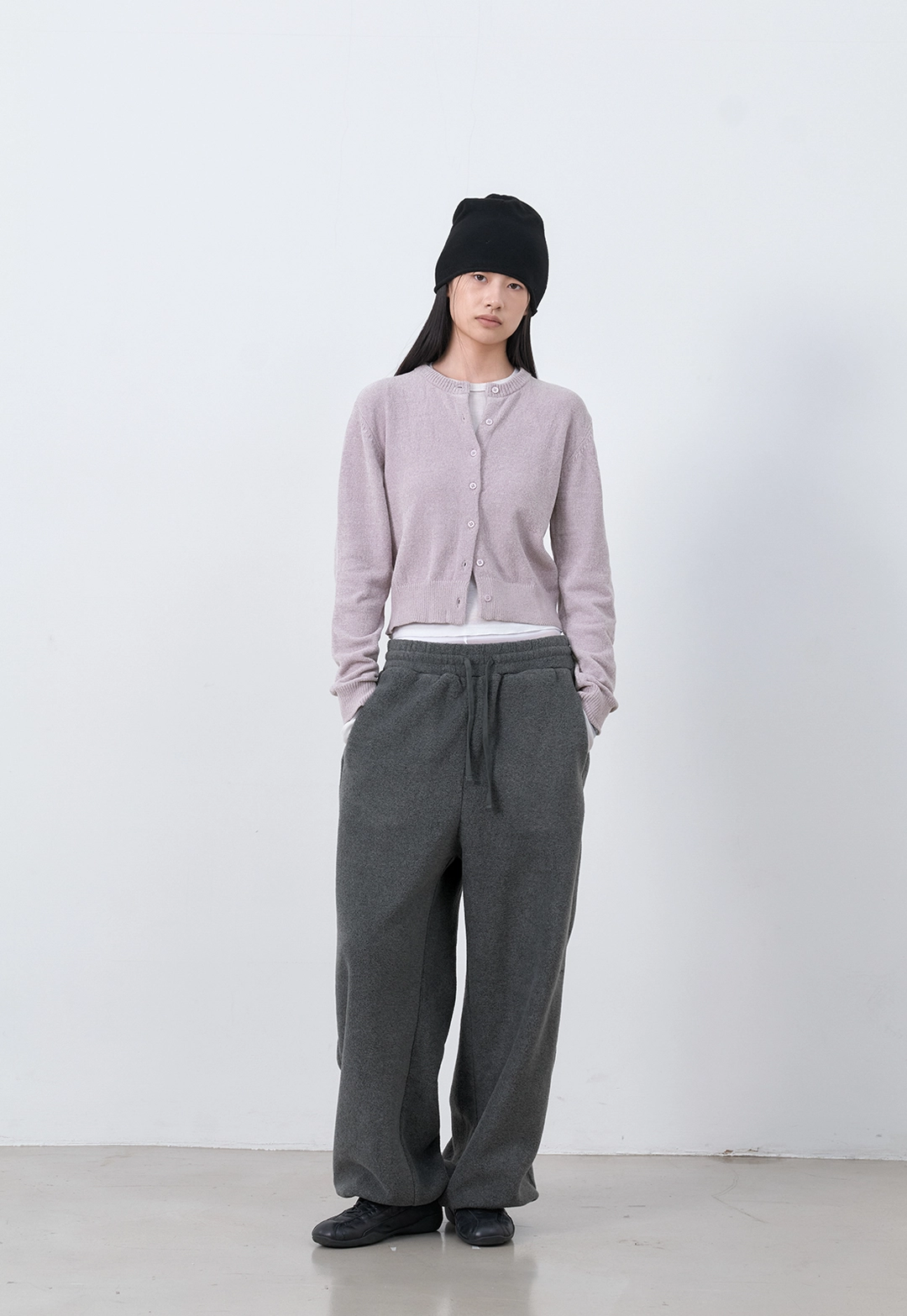 아뜰리에 나인 (CD-2287)AN VELVET ROUND NECK KNIT CARDIGAN 상품 이미지 3