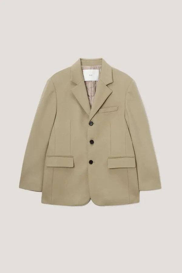 UNISEX 3 BUTTON CASHMERE JACKET CAMEL