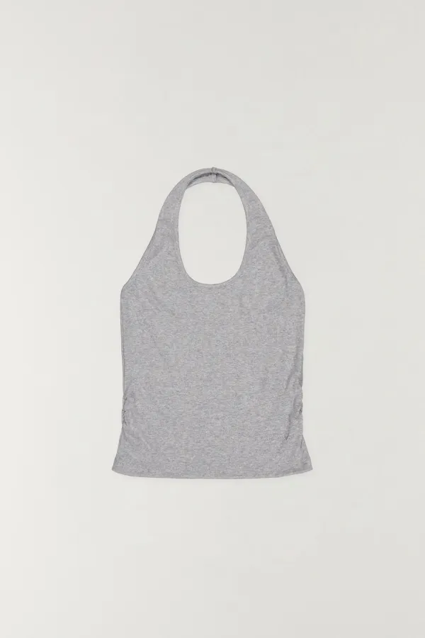 홀터넥 셔링 탑 GREY