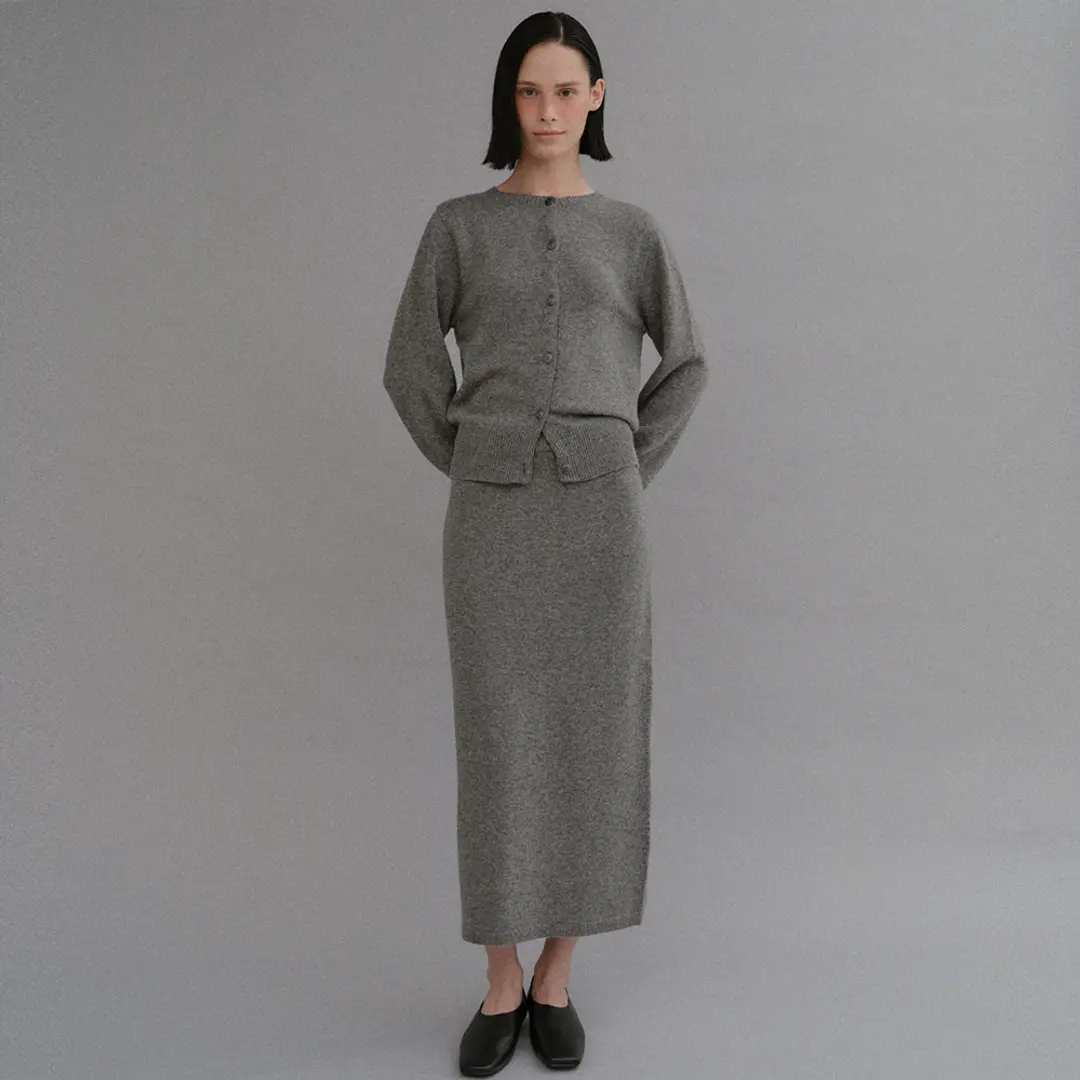 베이오드 cashmere knit skirt_charcoal 상품 이미지 2