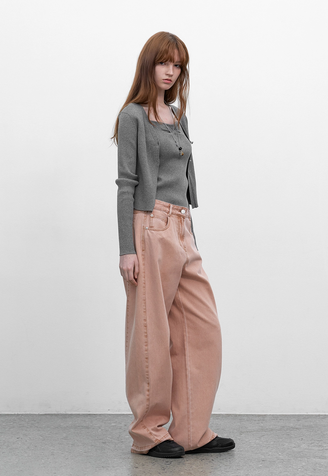 아뜰리에 나인 (CD-2253)FLY SHIRRING TOP&CARDIGAN SET S 상품 이미지 2