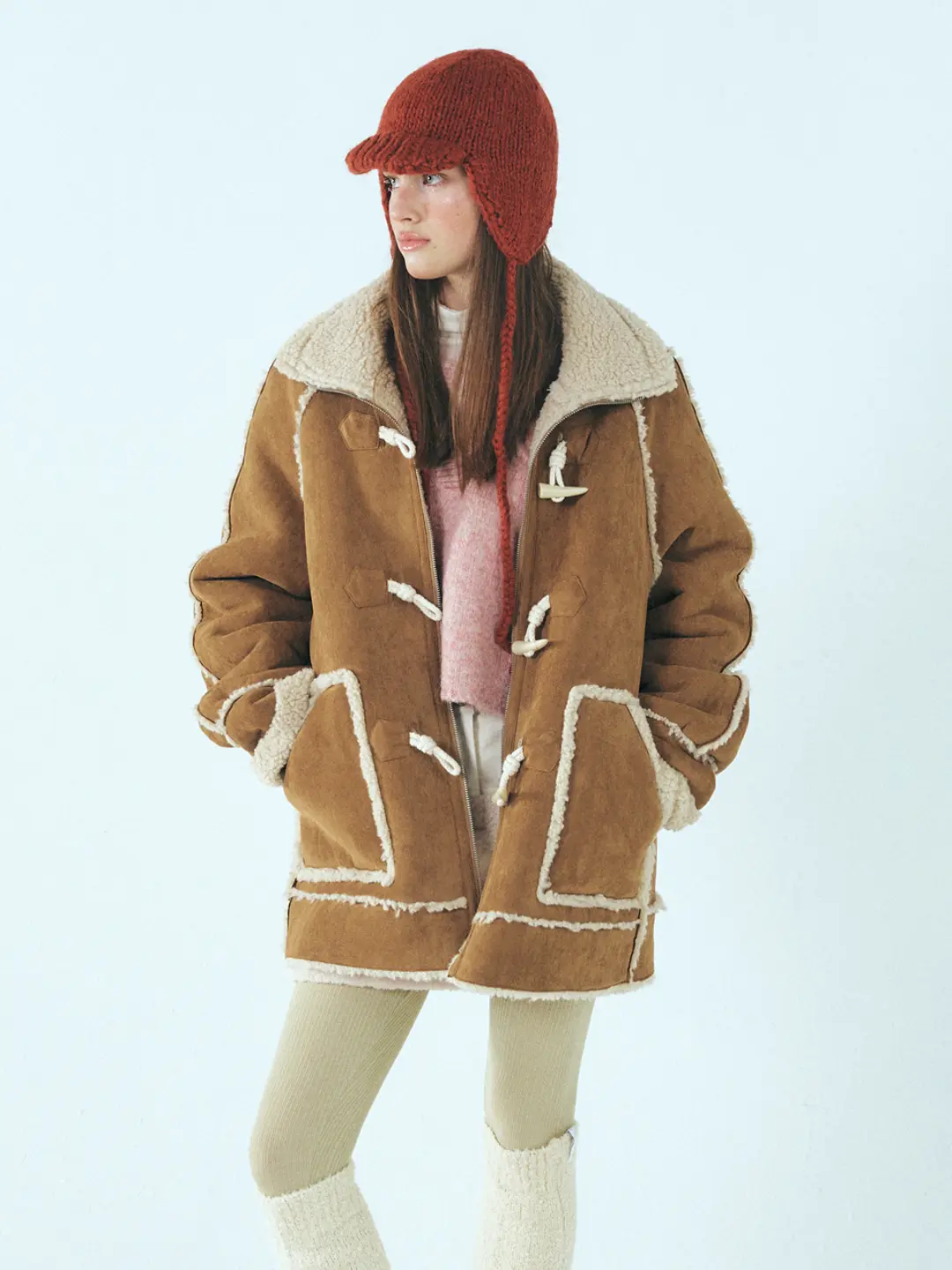 에트몽 Reversible Duffle Mustang Coat, Camel 상품 이미지 2