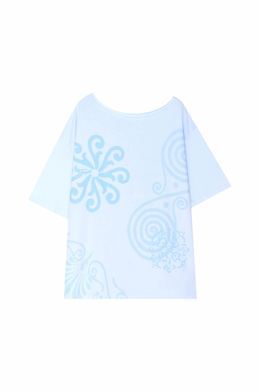 투머치택스 ONE SHOULDER PRINTED BOX T-SHIRT (LIGHT BLUE) 상품 이미지 1