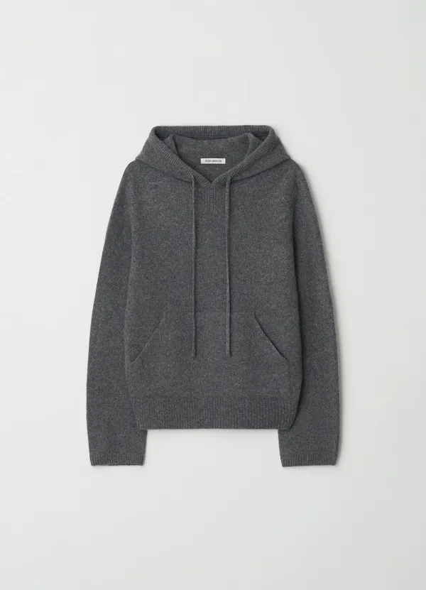 [2차] Cashmere wholegarment hoody pullover_M/GREY