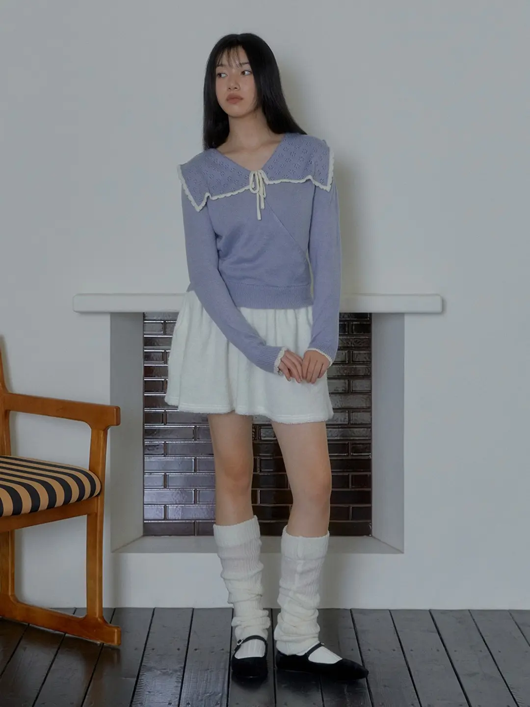 마가린핑거스 RIBBON SAILOR KNIT (LIGHT BLUE) 상품 이미지 2