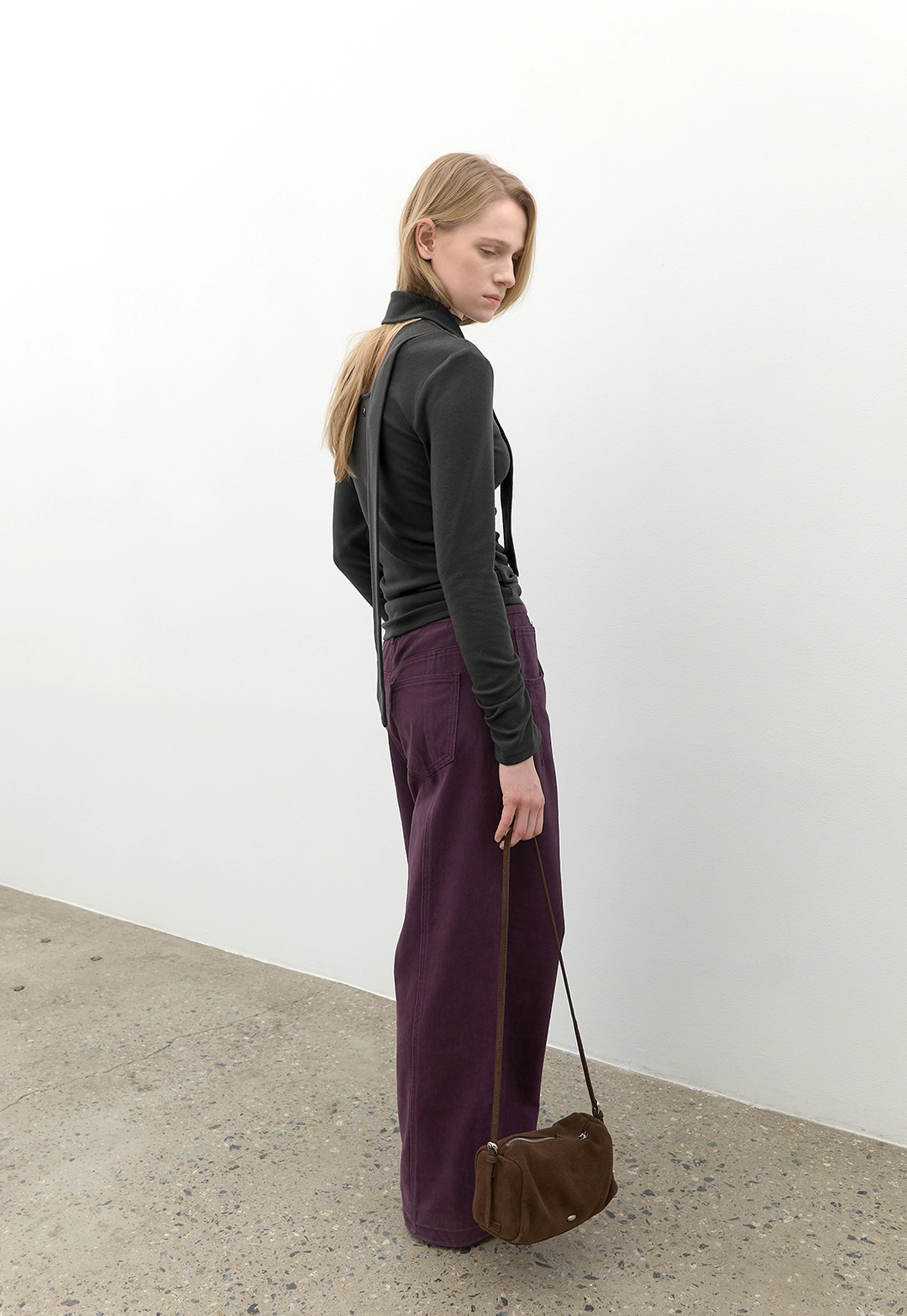 아뜰리에 나인 (T-7334)HIGH NECKED SHIRRING JERSEY TOP 상품 이미지 3