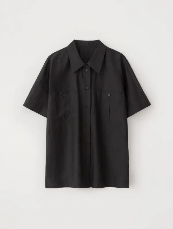 Luse Sheer Pocket Shirt (Black)