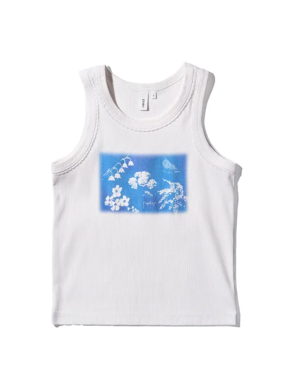 Wildflower Tank Top - White
