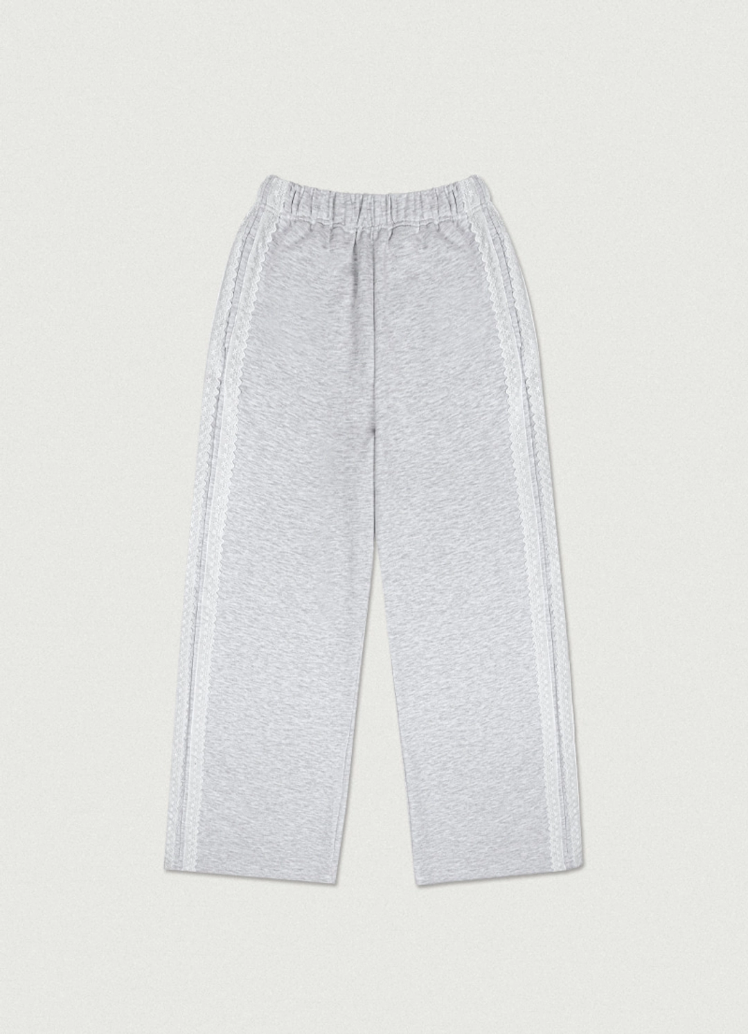 Lace Track Pants [white melange gray]