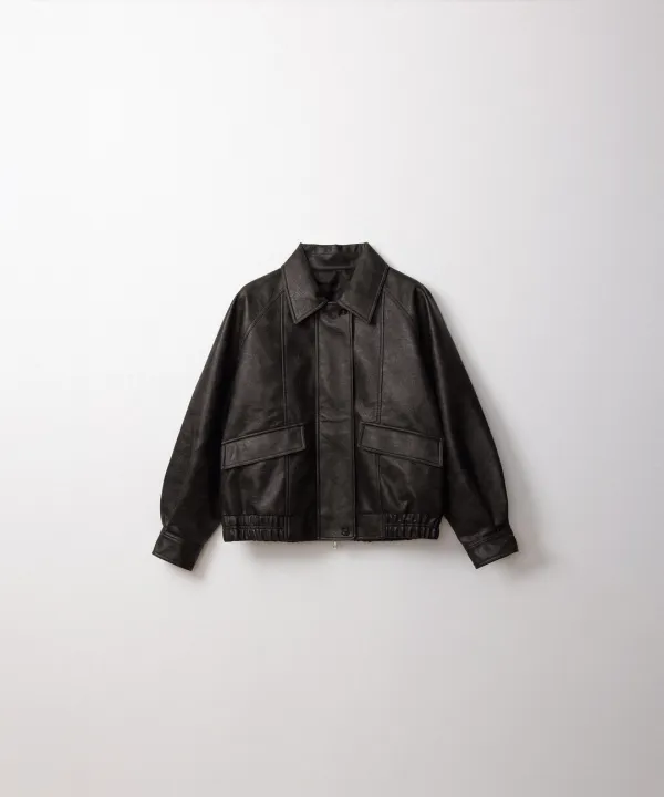 레더 봄버 자켓 (deep brown)