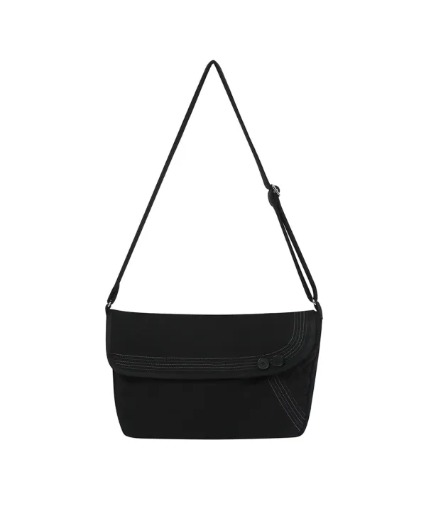Stitch folding cross bag BLACK
