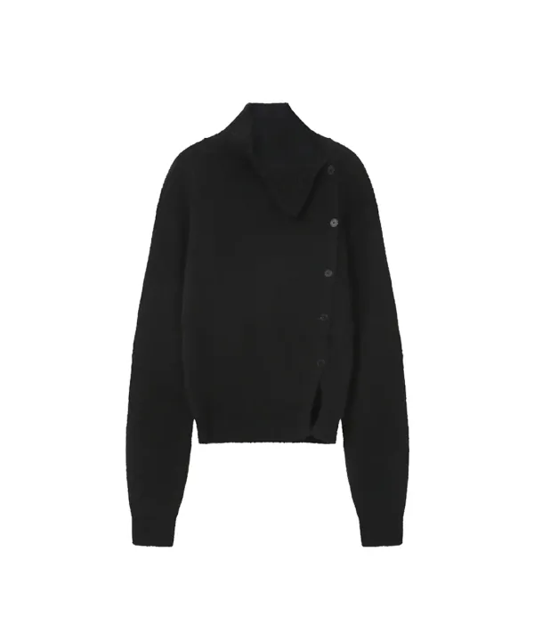 Side button knit BLACK