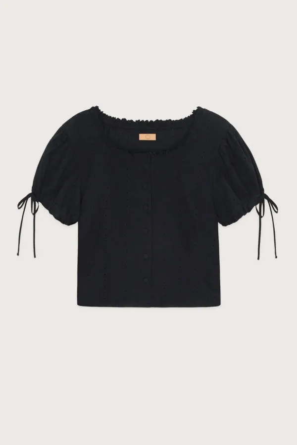 Eyelet Blouse (Black)