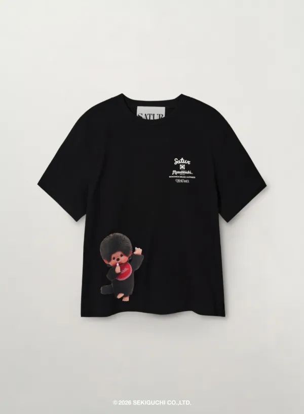 Satur X Monchhichi Happiness T-Shirt - Black
