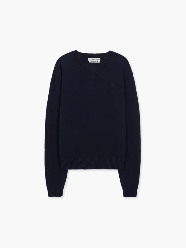 FLORE V-NECK PULLOVER_navy