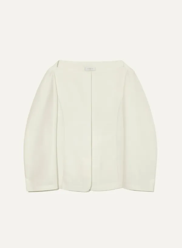 Linnea Wool Silk Blouse Bone
