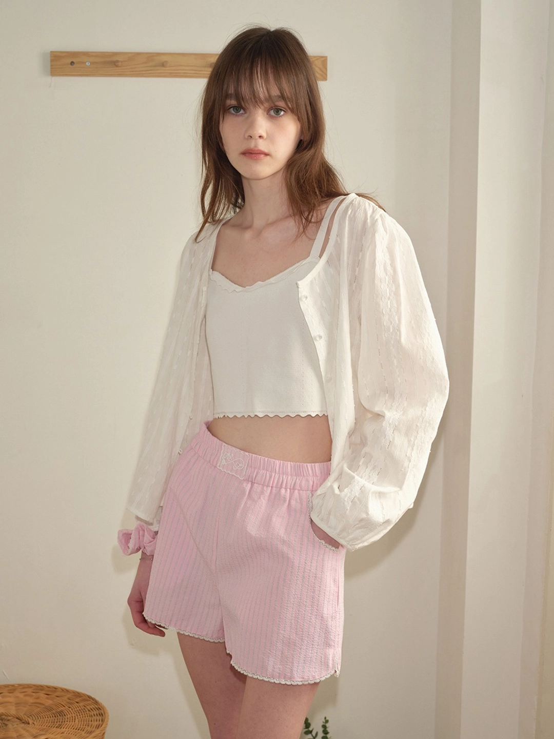마가린핑거스 STRIPED LACE SHORTS (PINK) 상품 이미지 2