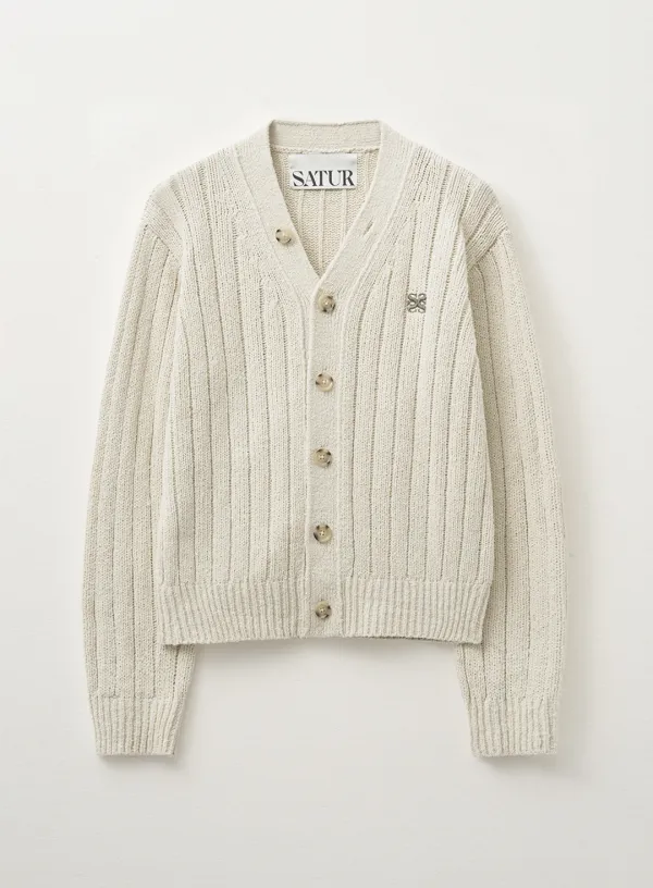 [RIIZE\'s Pick] (W) Faro Over Size Boucle Cardigan - Lucent Ivory
