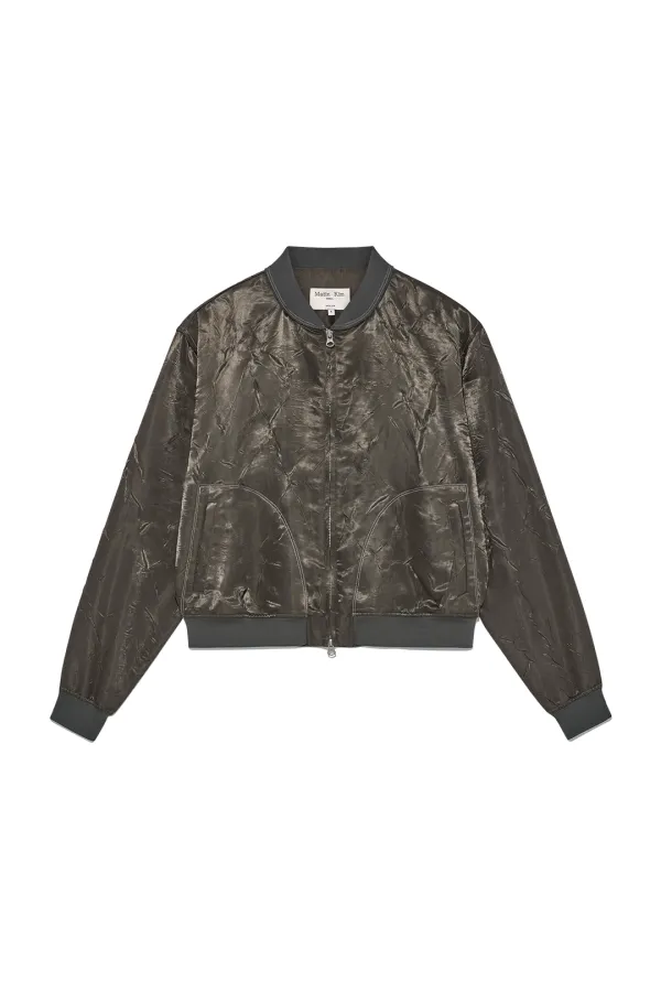 BACK LOGO CRINKLE BLOUSON FOR WOMEN IN KHAKI