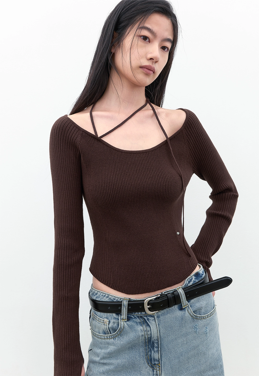 아뜰리에 나인 (T-7296)BALLET RIBBED STRING KNIT 상품 이미지 3