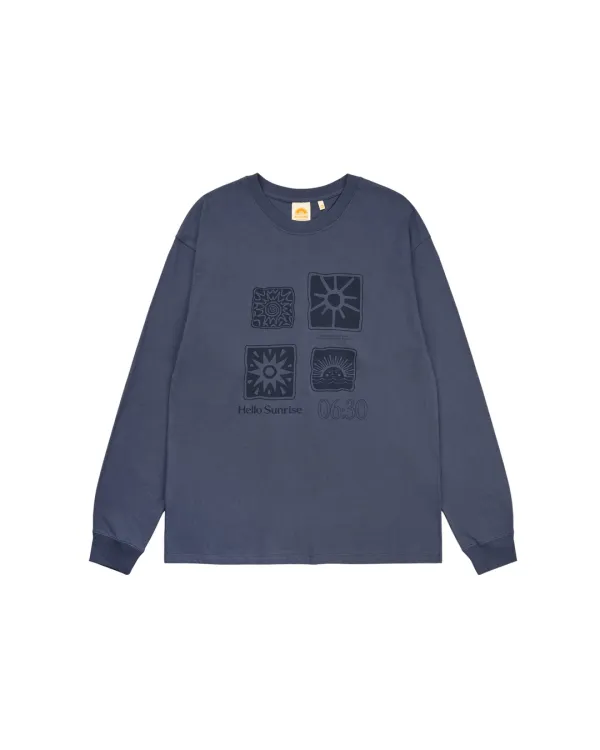 Sun Stamp L/S Tee_VTG Navy