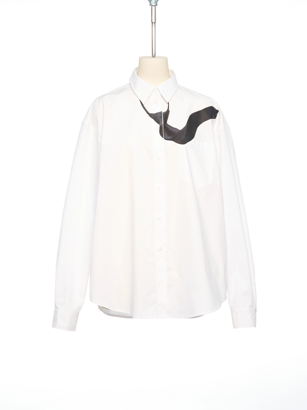 푸쉬버튼 PF25 WHITE FLYING TIE PRINTED SHIRT 상품 이미지 1