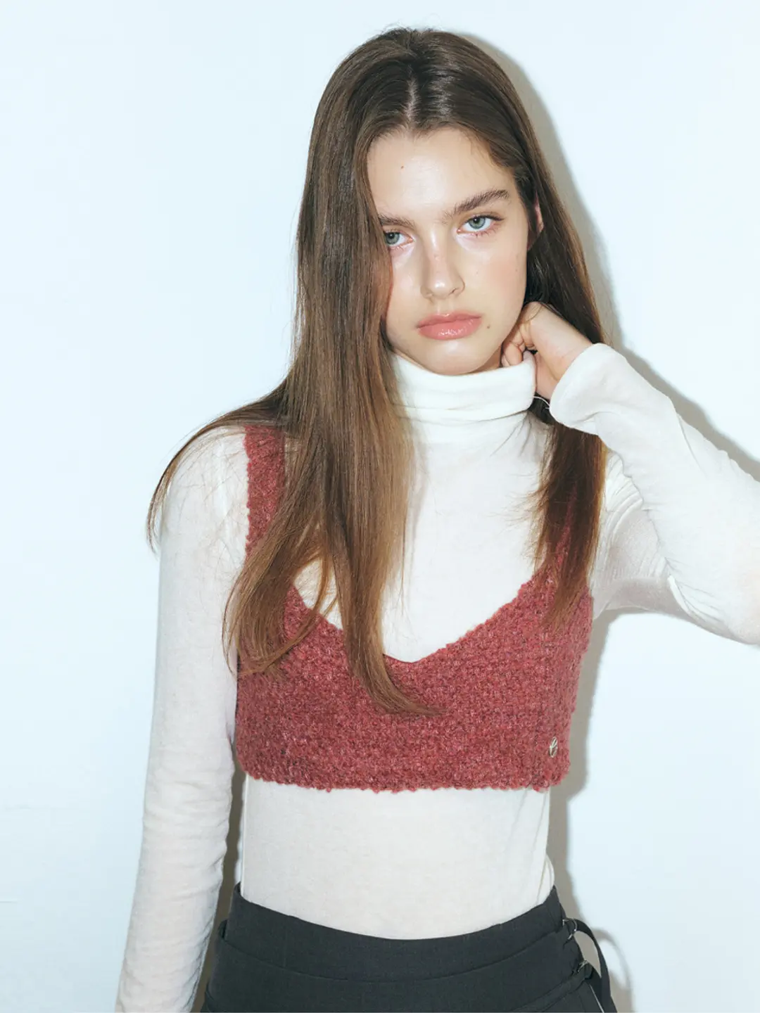 에트몽 Boucle Tweed Bustier, Red 상품 이미지 2