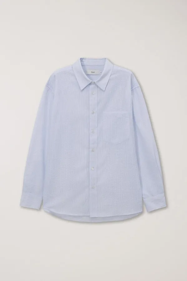 UNISEX CLASSIC OVERSHIRT SOFT BLUE STRIPE