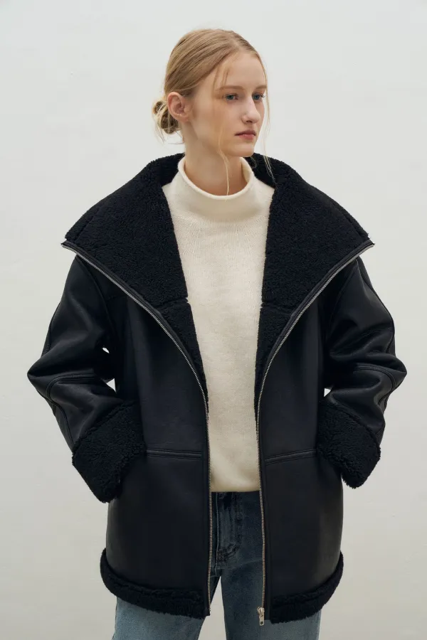 [2차 리오더]High Neck Wool Mustang[LMBFWI25JK108]-All black