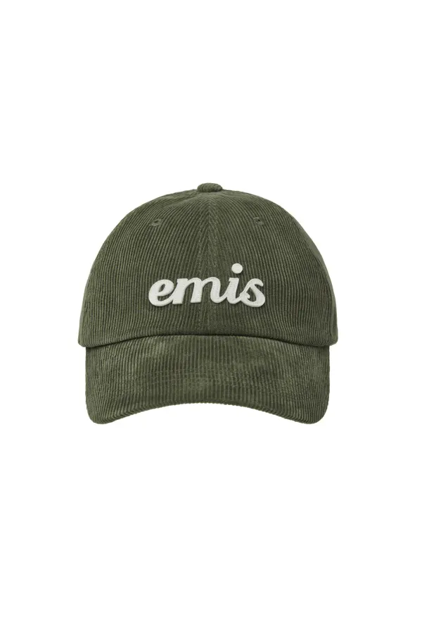 APPLIQUE CORDUROY BALL CAP-KHAKI