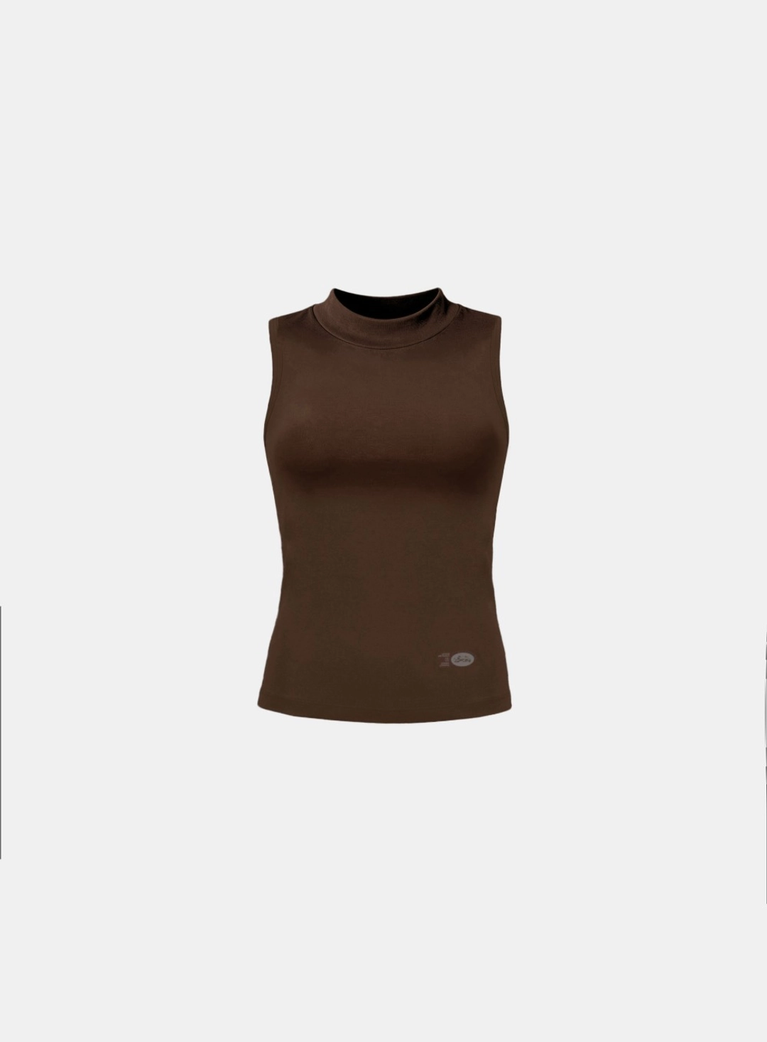 배드블러드 [w-tnk26-027] Everyday Mock-Neck Tank - Brown 상품 이미지 1