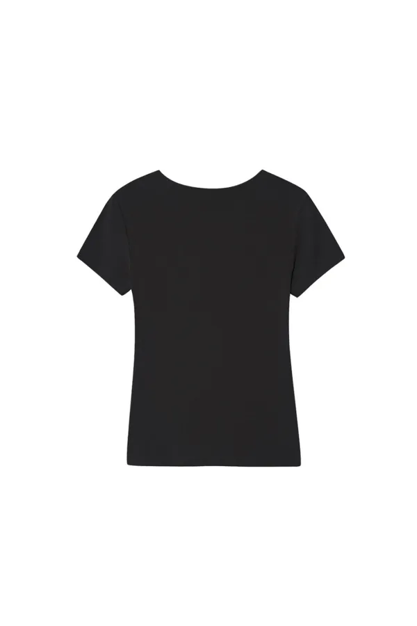 BASIC WOOL BLEND JERSEY TOP [BLACK]
