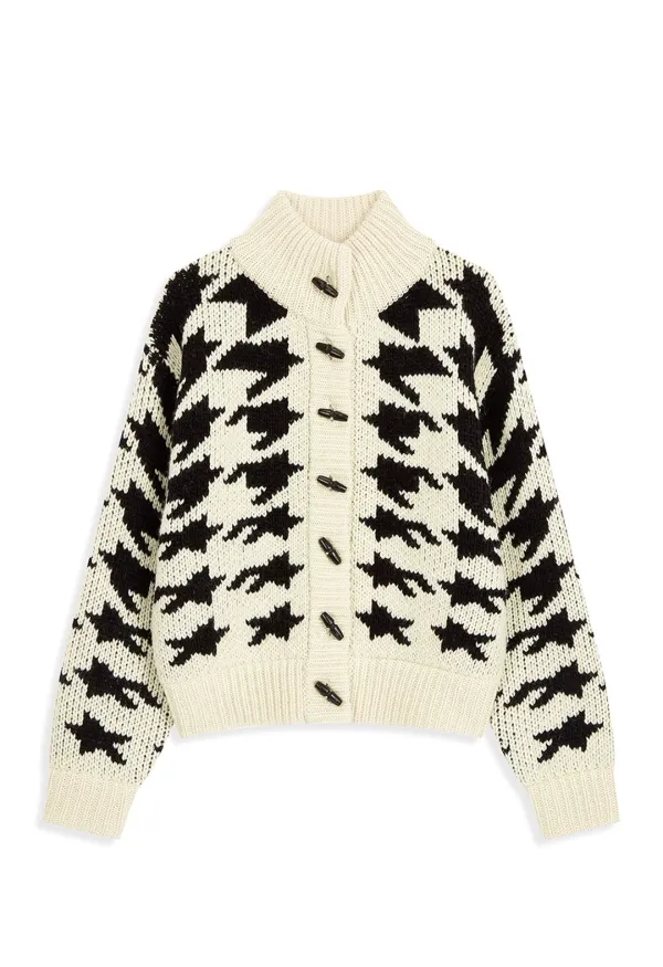 HOUND\'S TOOTH STAR COWICHAN, IVORY
