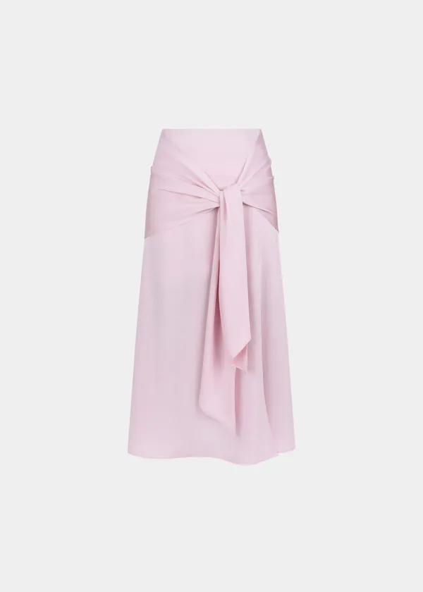 W DRAPE KNOT SKIRT - LIGHT PINK