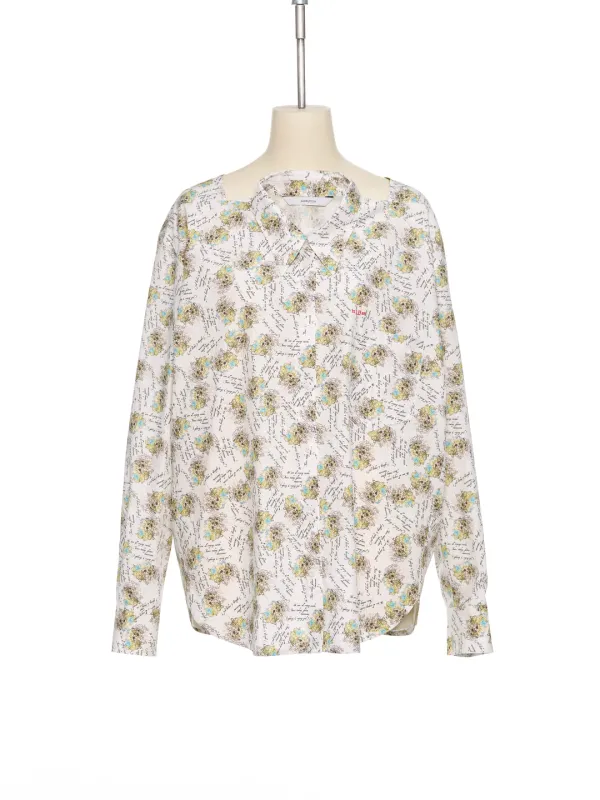 PF25 CRYING GIRL PRINT MOVABLE COLLAR SHIRT