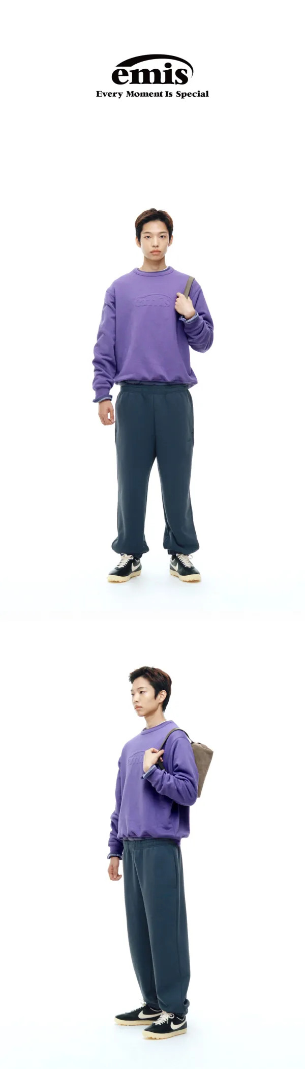 EMBOSSED LOGO SWEATSHIRT-PURPLE