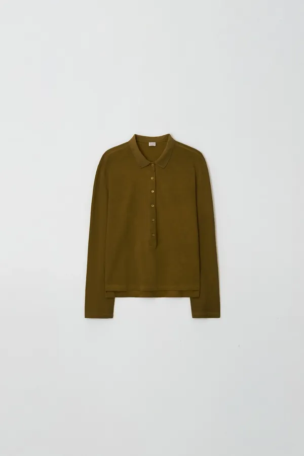 [2차] Pigment Washed Pique Collar T-Shirt (brown)