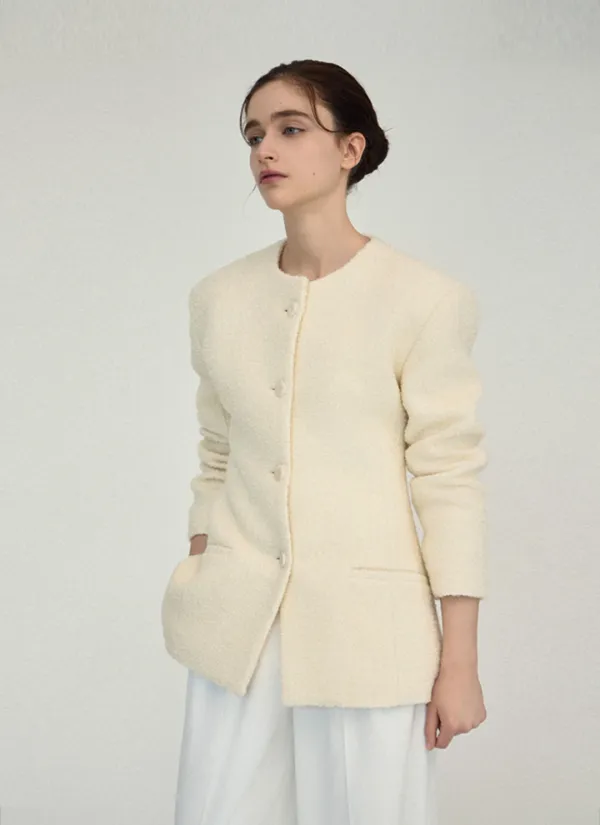[14차 리오더][L 사이즈 추가] boucle wool jacket_cream (10/23 이내 출고)