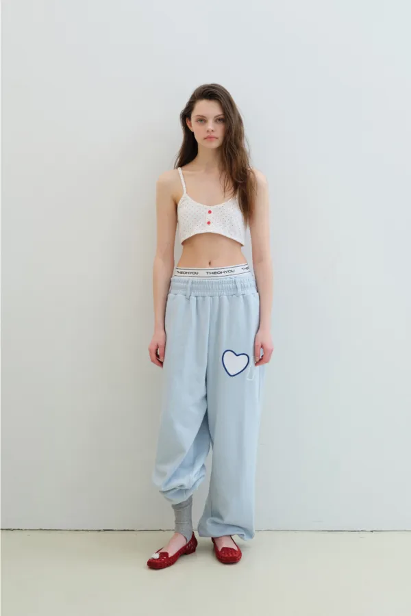♡H YOU  BOXER JOGGER PANTS (BABY BLUE)