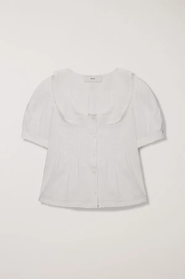 FRILL COLLARED BLOUSE WHITE