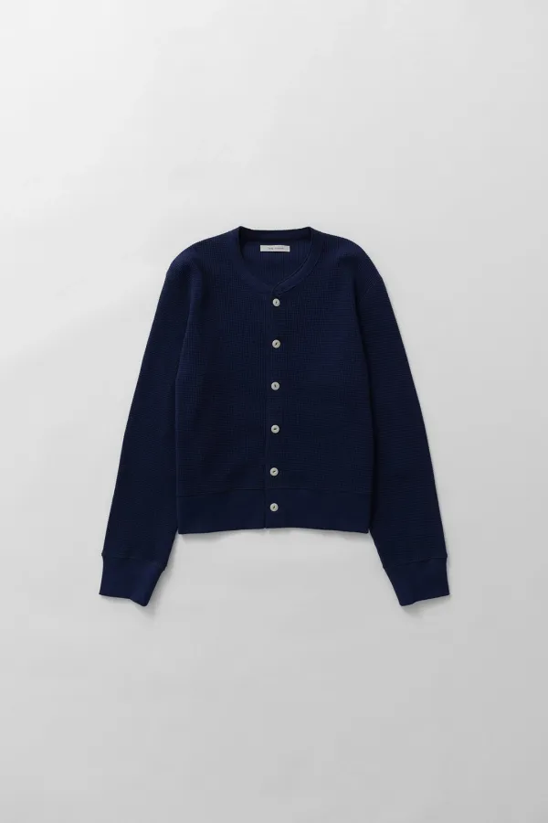 waffle cardigan (navy)