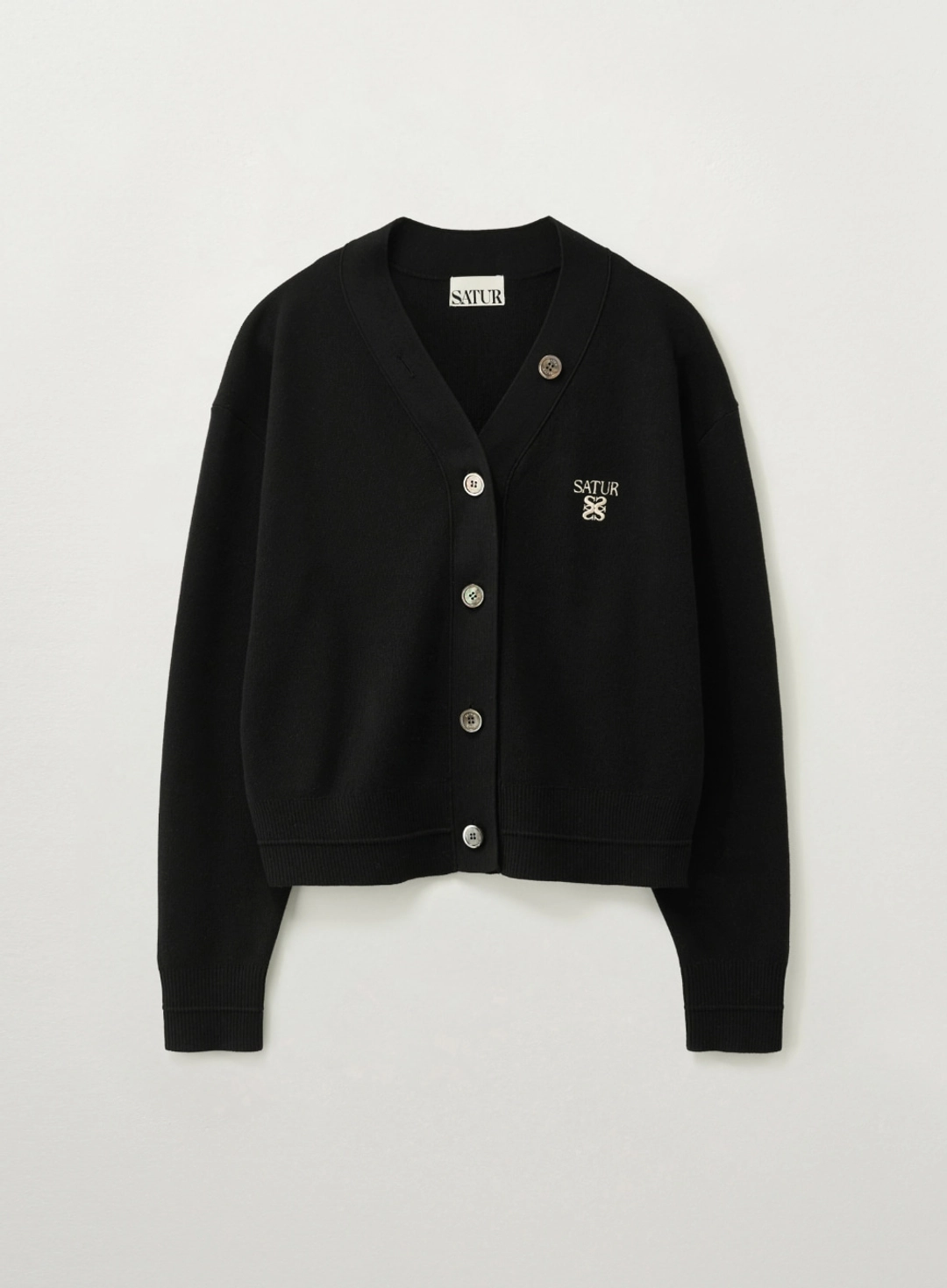 세터 (W) Essential Faro Crop Cardigan - Black 상품 이미지 1