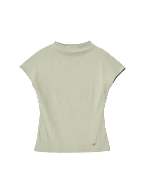 Classic Mock neck Tee_ Green
