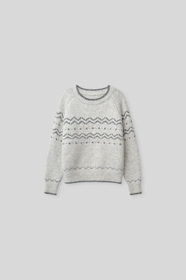 Thora nordic knit pullover (melange gray)