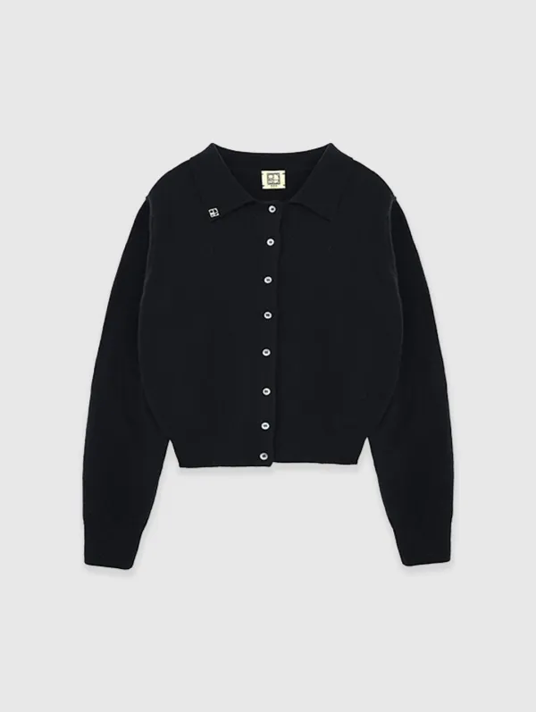 Via Collar Cardigan (Midnight Navy)