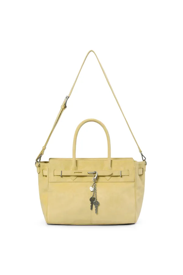 FAUX LEATHER B.B BAG, BUTTER